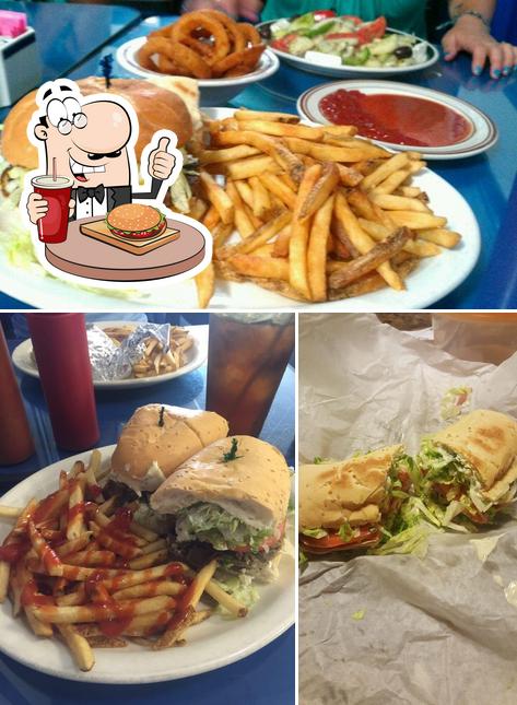 Try out a burger at Yanni's Greek Restaurant
