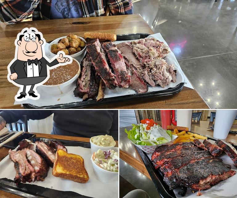 This is the photo depicting interior and food at The Noble Smokin' Joe's BBQ