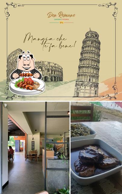 A ilustração da comida e exterior no Don Romano Cantina e Pizzaria - Asa Norte