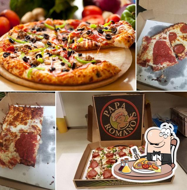 Order pizza at Papa Romano's Pizza