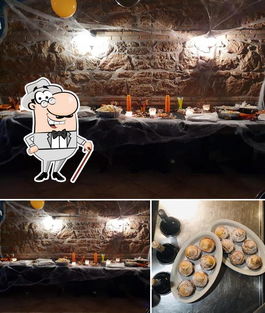 La esterno e cibo del ristorante