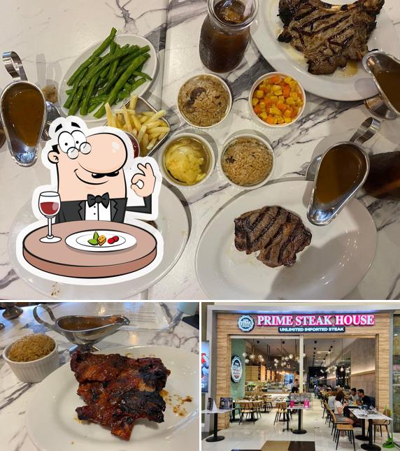 Take a look at the image showing food and interior at Prime Steak House - SM Pampanga