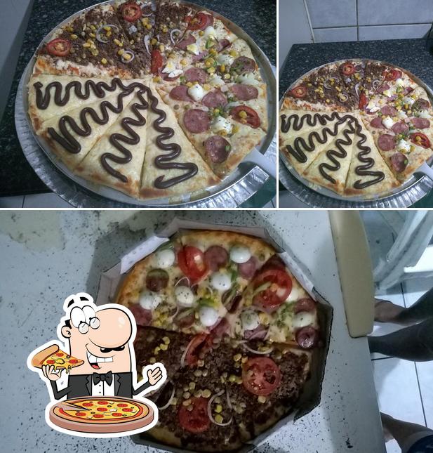 Escolha pizza no Rock Pizza - Lanchonete e Pizzaria do lula