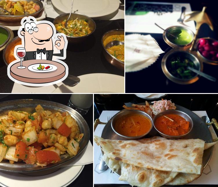 Food at Indian Restaurant Taj