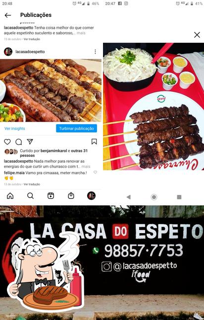 Peça refeições de carne no La Casa do Espeto