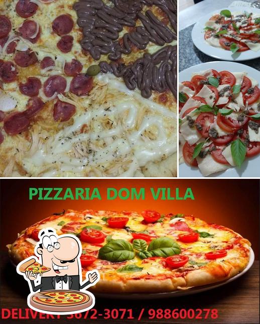 Experimente pizza no Dom Villa Pizzaria e Restaurante