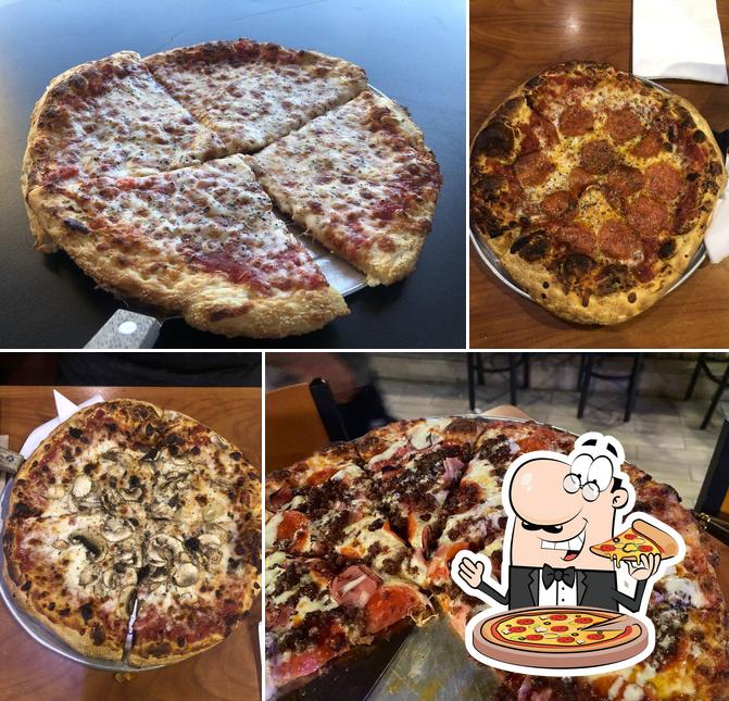 Order pizza at Backwoods Bar & Grill