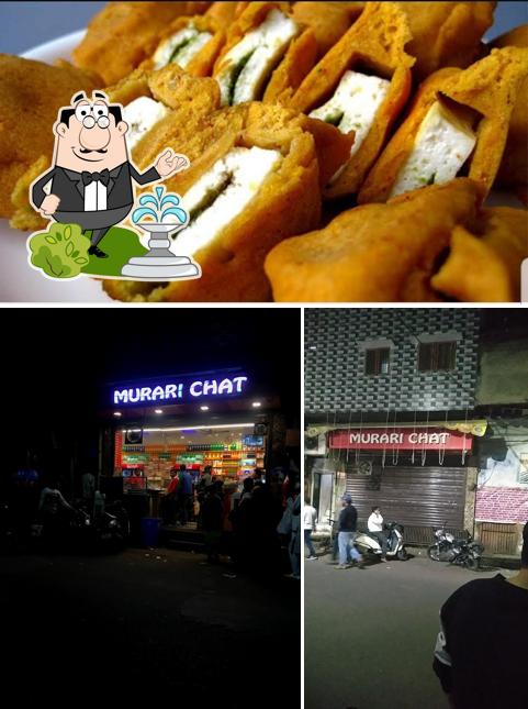 This is the photo displaying exterior and food at Murari Chaat