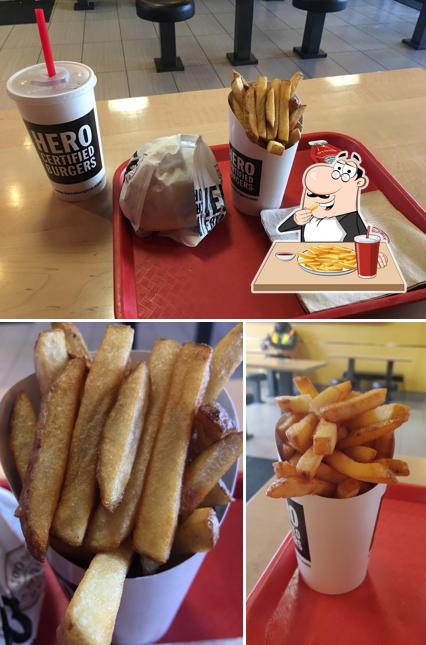 Taste French fries at Hero Certified Burgers