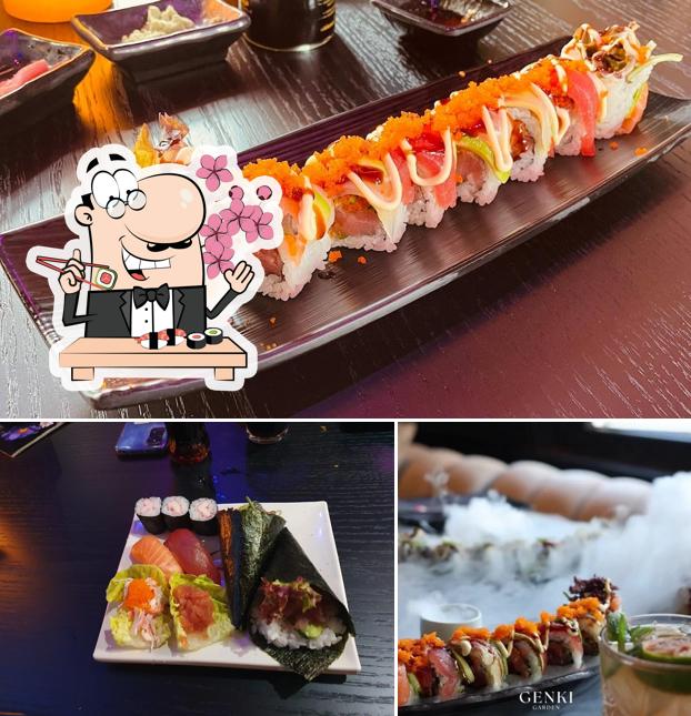 Sushi-Rollen werden von Genki serviert