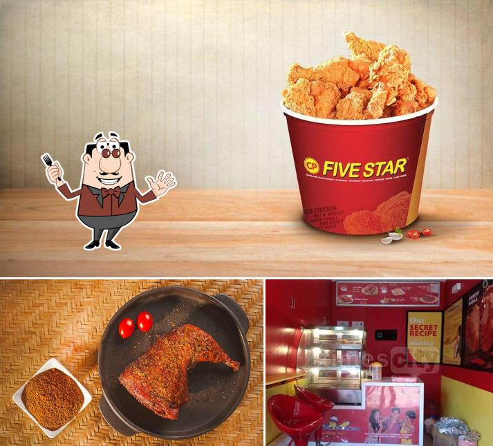 The picture of food and interior at Five Star Chicken