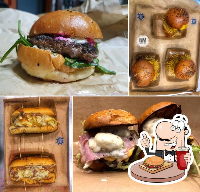 Ordina uno dei tipi di hamburger serviti a Pollo&Burger Store