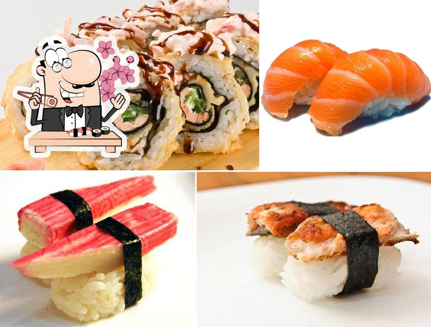 Peça diferentes opções de sushi