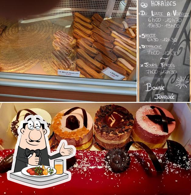 Voici l’image indiquant la nourriture et tableau noir sur Boulangerie Pâtisserie SAUNIER