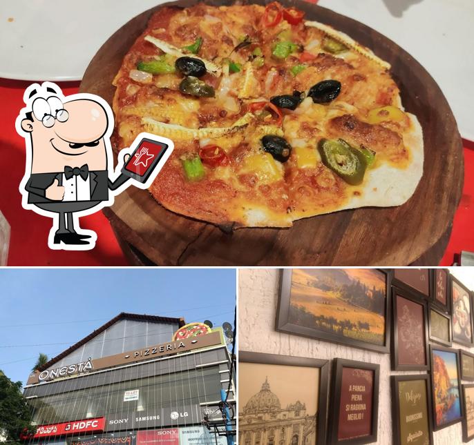 Among various things one can find exterior and pizza at Onesta Yelahanka