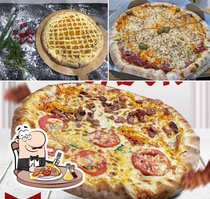 Escolha diferentes variedades de pizza