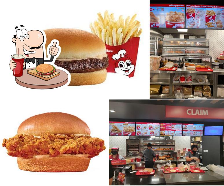 Try out a burger at Jollibee