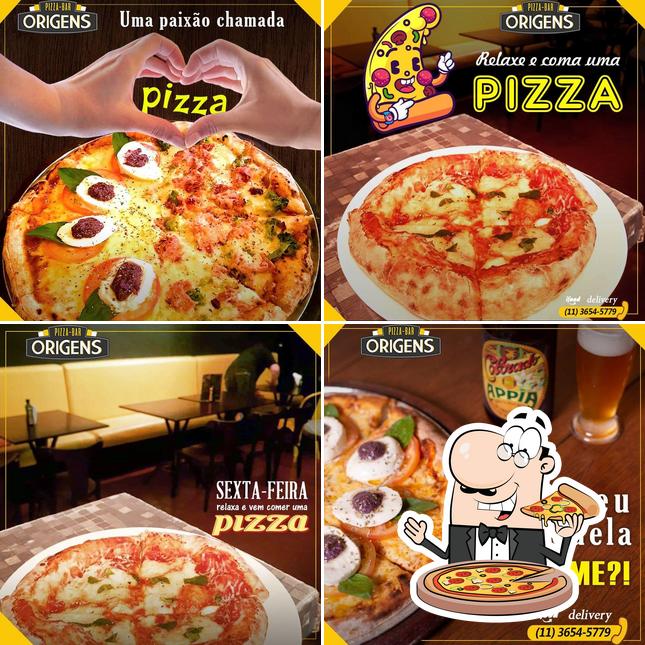 Peça pizza no Pizzaria Origens