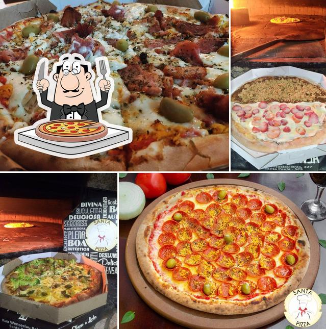 Consiga pizza no Santa Pizza