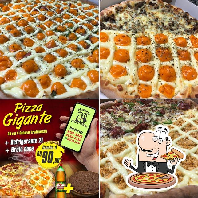 Peça diferentes variedades de pizza