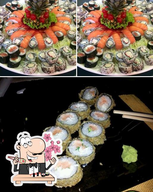 Peça diferentes opções de sushi