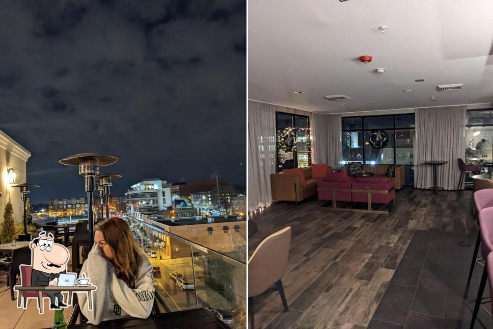 The interior of Top of 4th Rooftop Bar