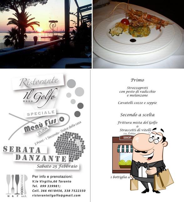 La immagine di esterno e cibo da Ristorante il Golfo Taranto - M&p srl fino al 30/6/15 Taranto