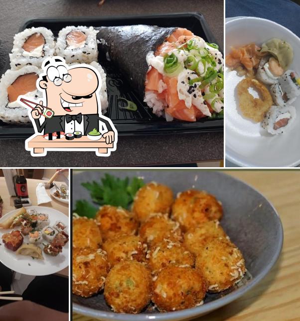 Rolos de sushi são servidos no Te Bike Sushi