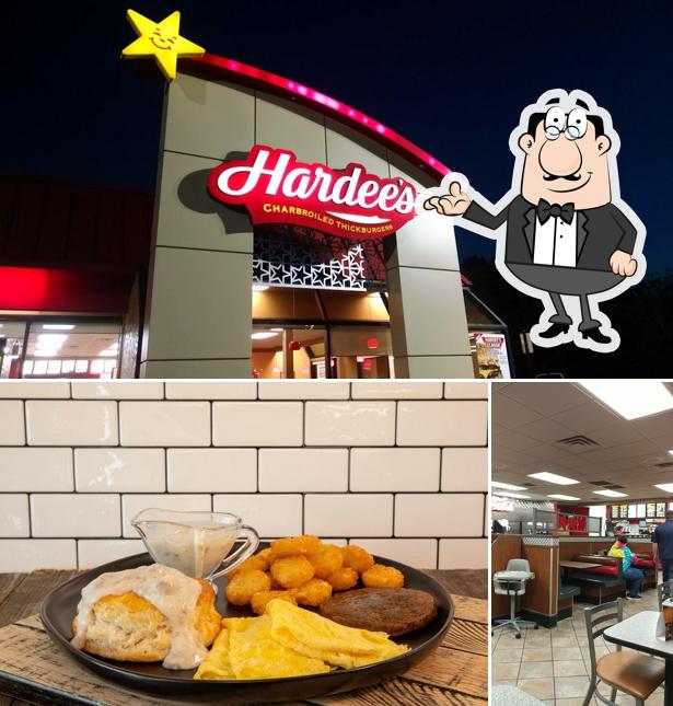 The image of interior and food at Hardee’s