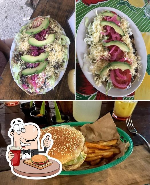 Try out a burger at La Piña