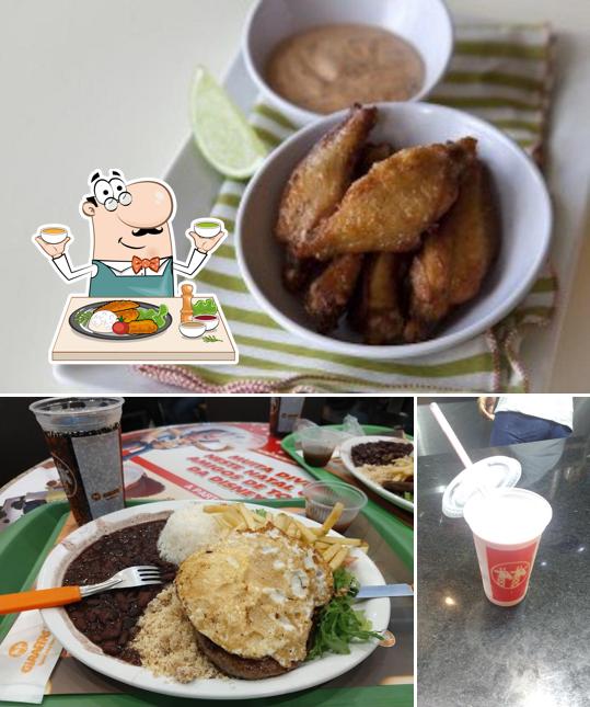 Dê uma olhada a ilustração apresentando comida e bebida no Giraffas Norte Shopping
