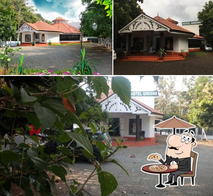 You can get some fresh air at the outside area of Hotel Greens Family Restaurant