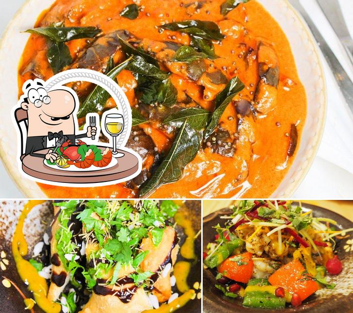 Commandez différents plats à base de fruits de mer disponibles à Leela Indian Food Bar
