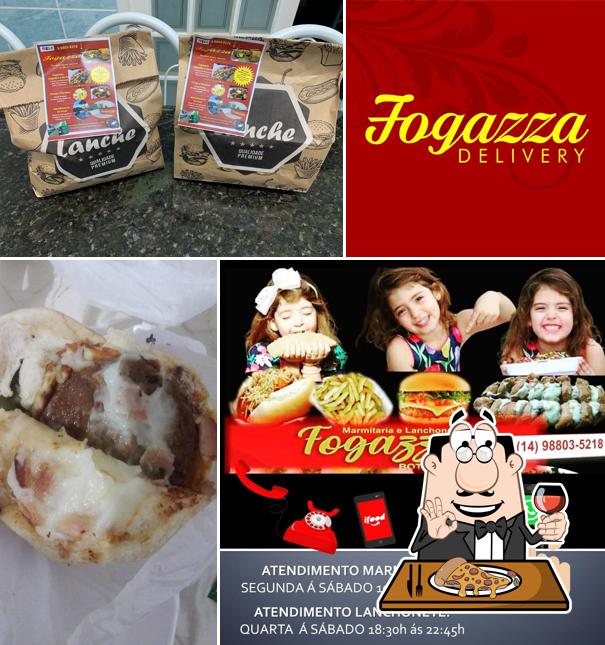 Escolha pizza no Lanchonete e Marmitaria Fogazza Botucatu