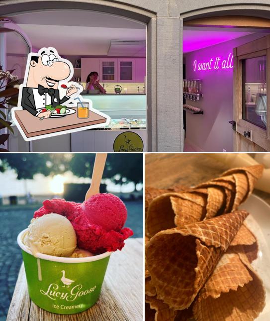 Guarda la foto che raffigura la cibo e interni di LucyGoose Ice Creamery