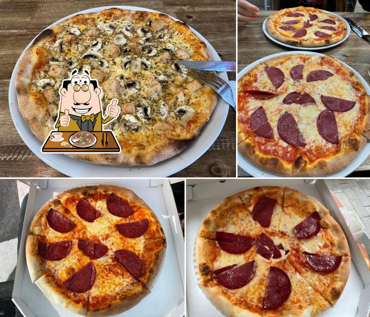 Kostet diverse Variationen von Pizza