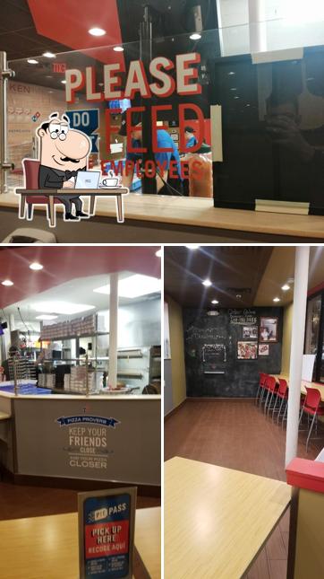 The interior of Domino's Pizza