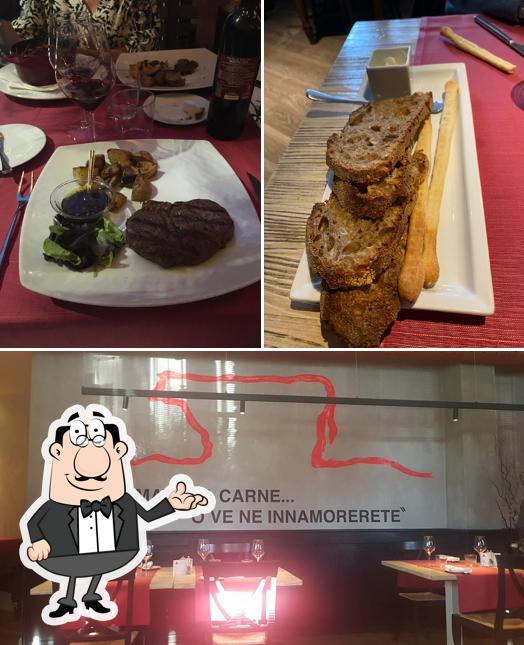 Dai un’occhiata alla foto che raffigura la interni e vino di Ristorante Carne e Spirito