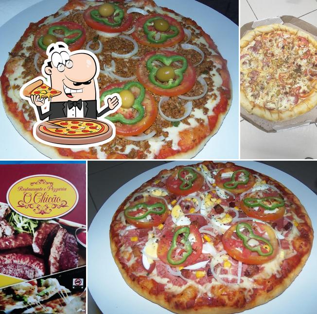 Escolha pizza no Restaurante e Pizzaria O Chicão