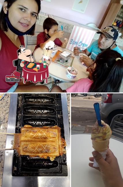 Waffles em Sorveteria Bom Cream