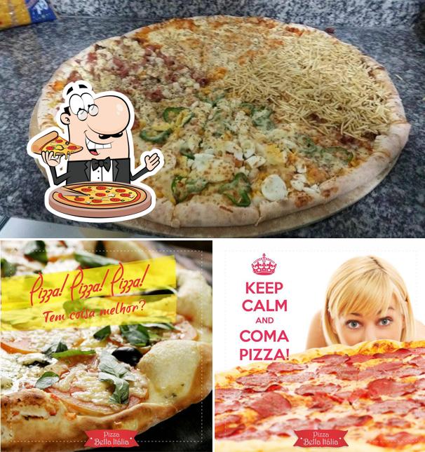 Consiga pizza no Pizzaria Bella Italia