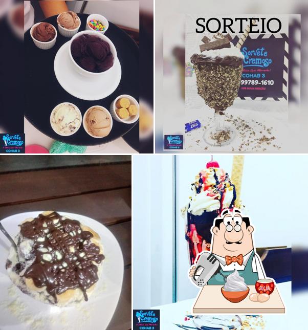 Sorveteria Cremoso Cohab 3 provê uma seleção de pratos doces