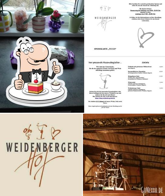 Weingut und Gutsschenke Weidenberger Hof bietet eine Auswahl von Süßspeisen