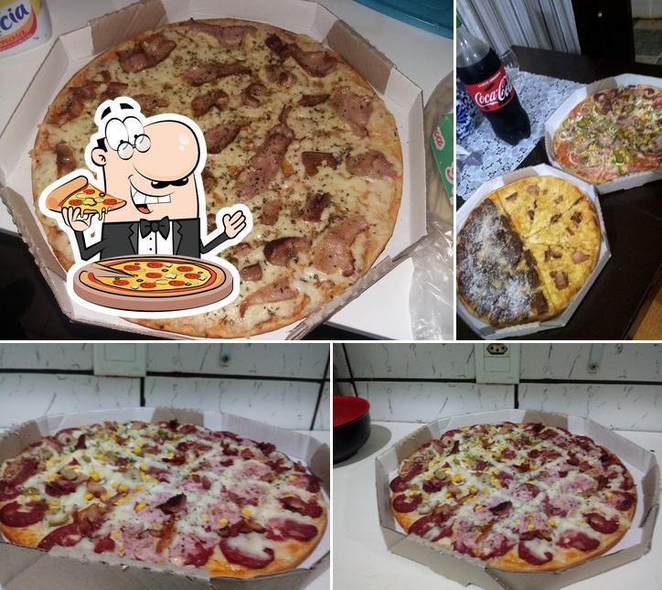 Escolha pizza no Bomba do batata lanchonete e pizzaria águas lindas