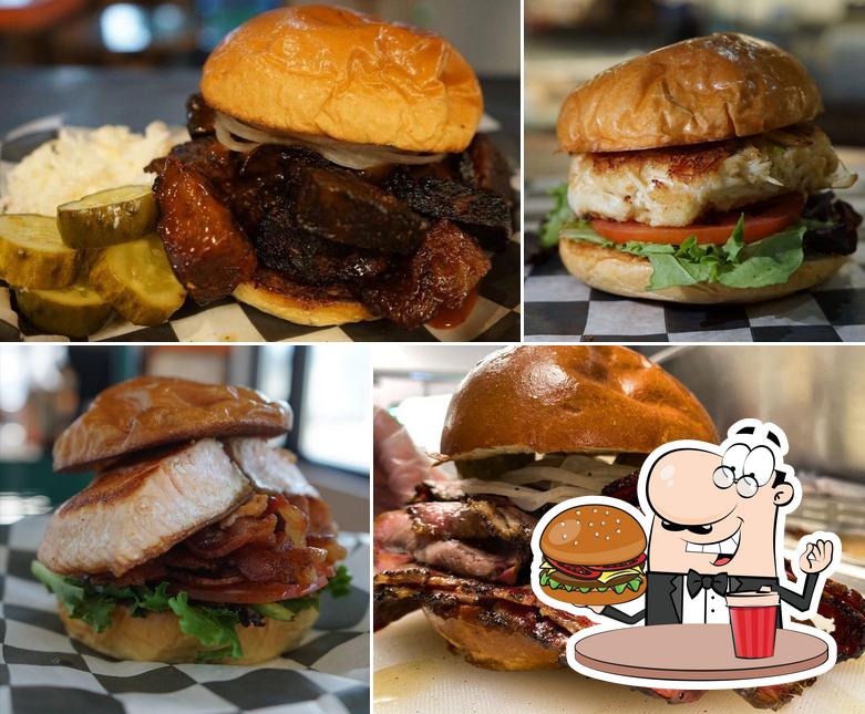 Try out a burger at Water Dog Smoke House