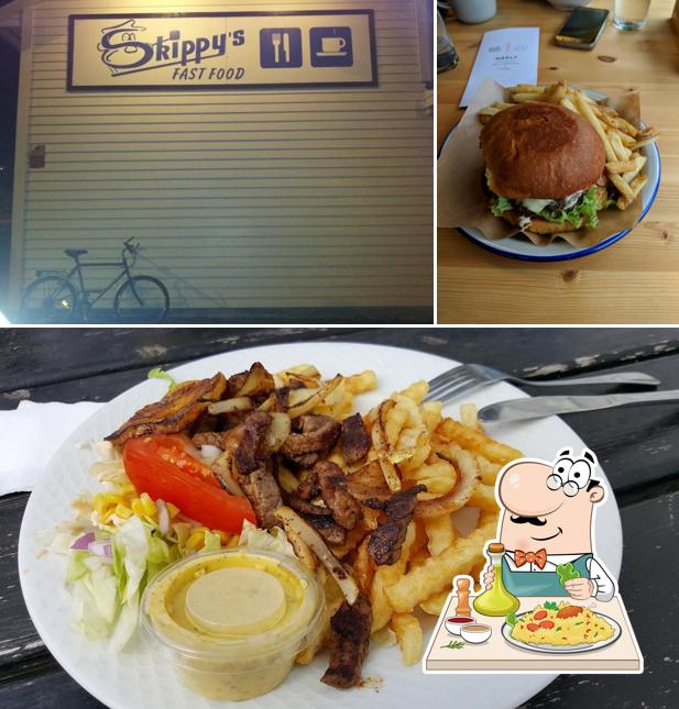 Check out the photo displaying food and exterior at Skippy's Fast Food