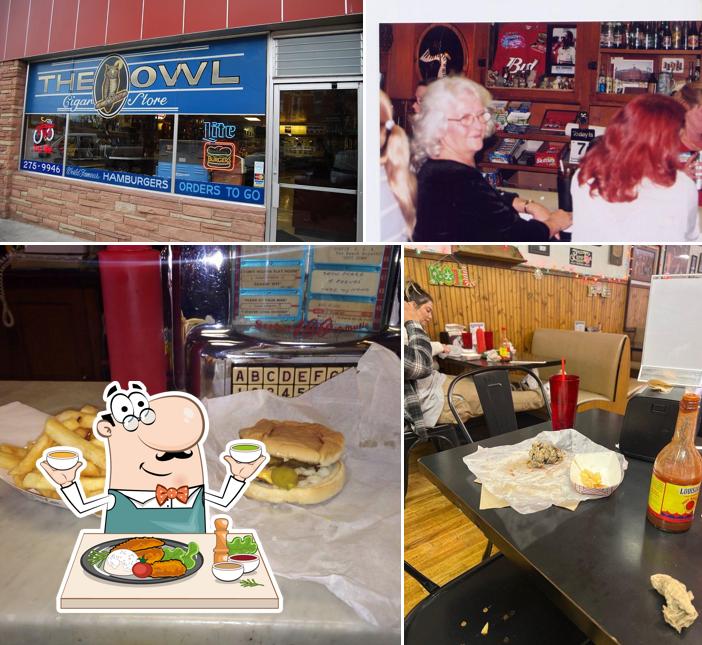 This is the photo displaying food and interior at Owl Cigar Store
