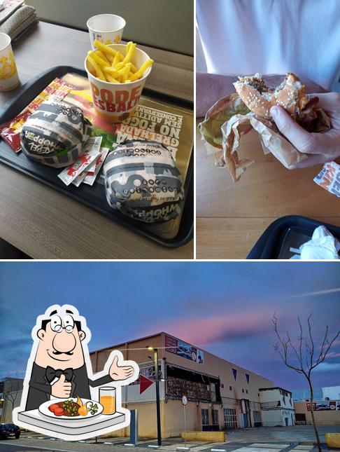 A ilustração do Burger King’s comida e exterior