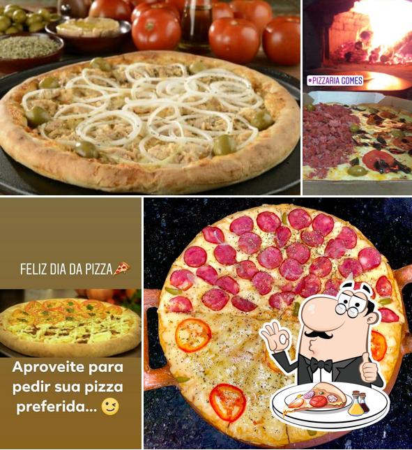 No Pizzaria Gomes, você pode conseguir pizza