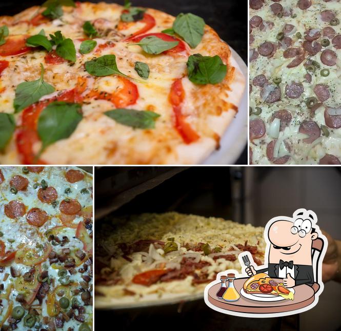 Escolha diferentes variedades de pizza